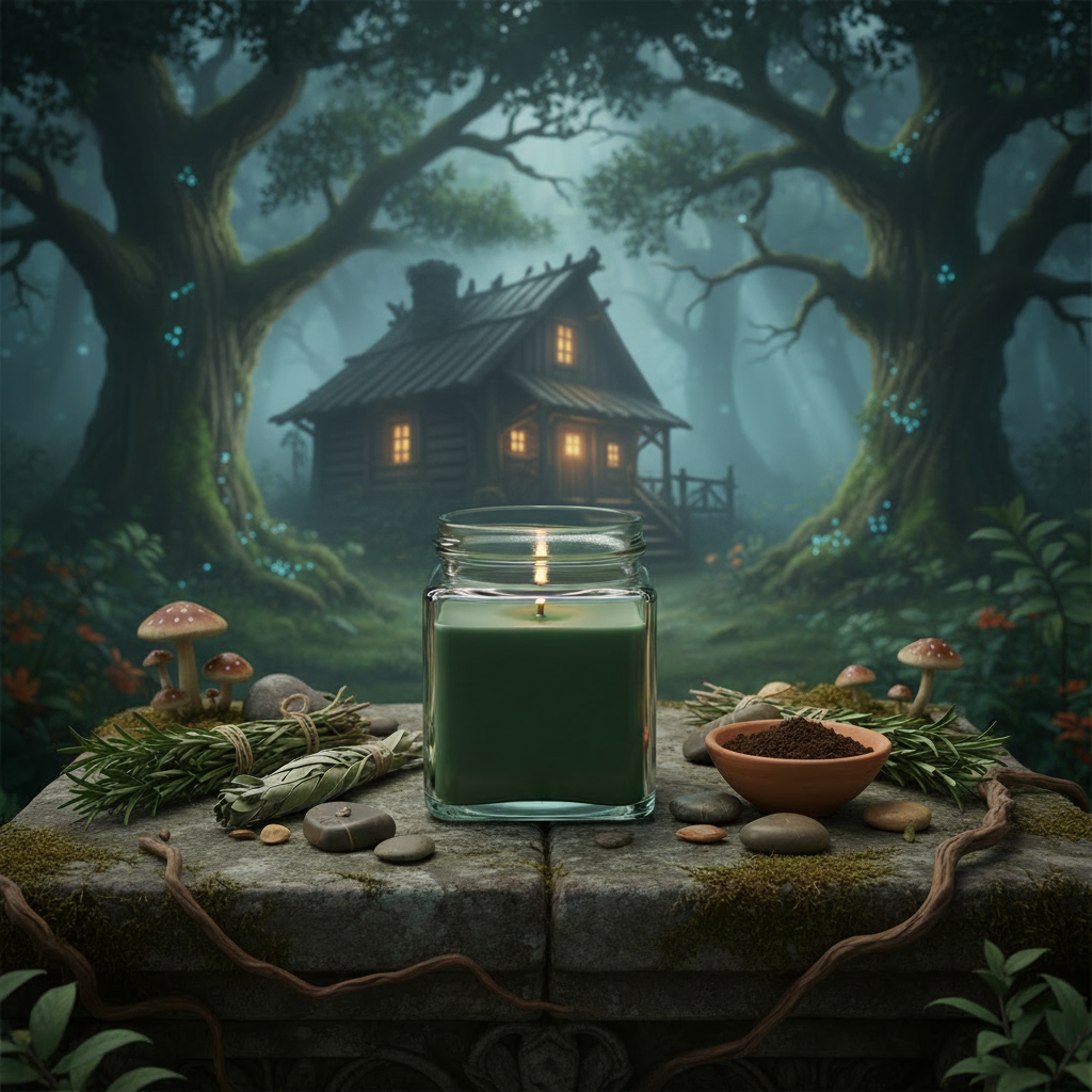 Druid's Grove - Square Jar - Cabin